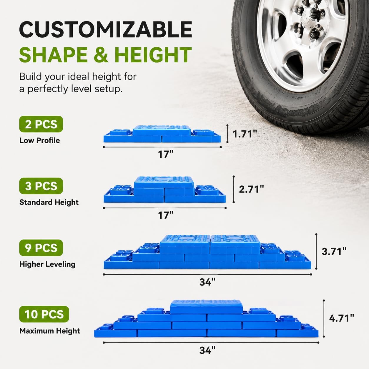 RVMATE 12 Pack RV Leveling Blocks, Camper Trailer Leveling Blocks - Image 4