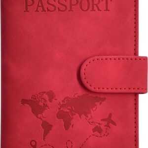 Passport Holder Cover Wallet, RFID Blocking Travel Case with Card Slots