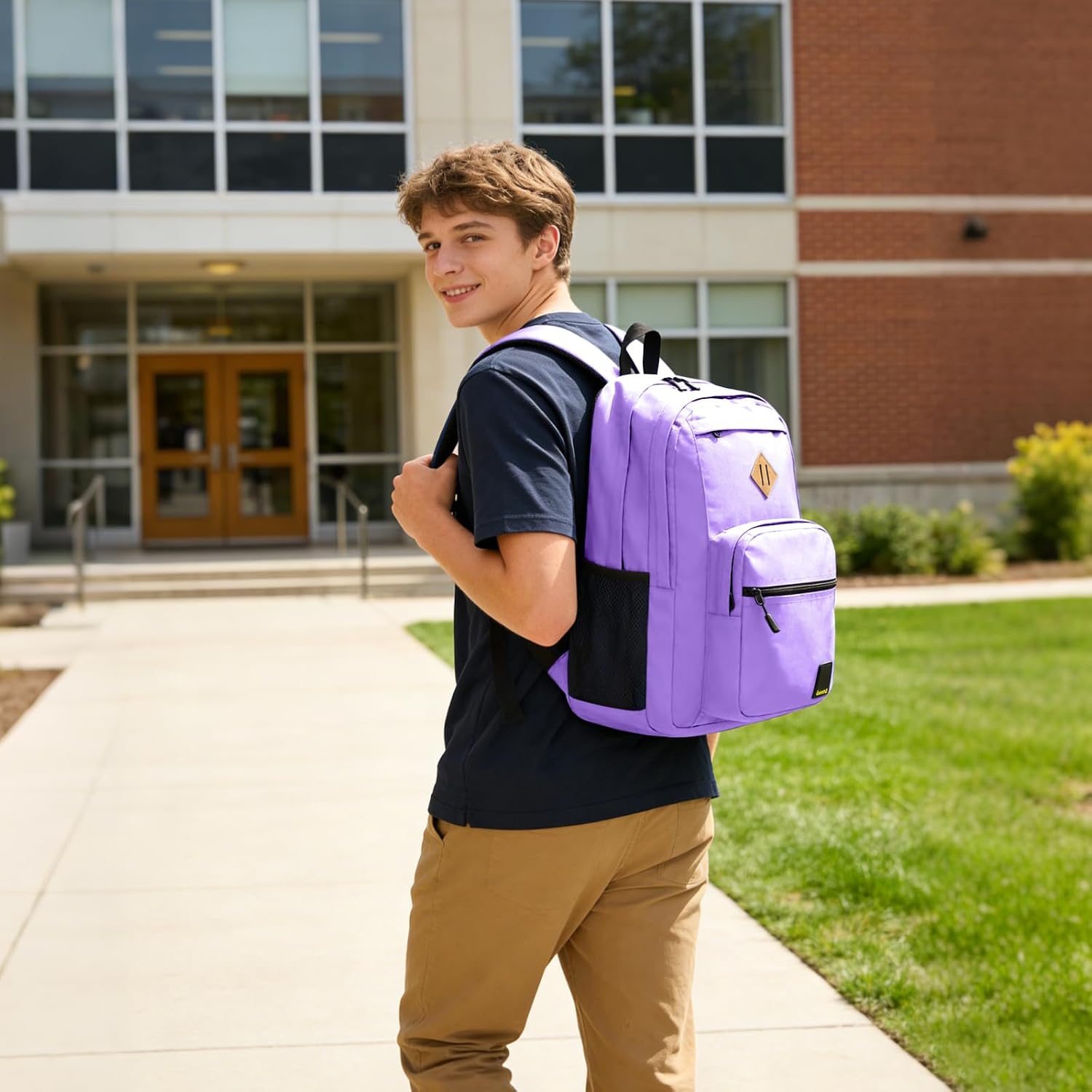 Goloni Backpack for Men Women, 26L Wear-Resistant Water Resistant Backpack for Teens Boys and Girls, Casual Travel Laptop Backpack Purple - Image 6