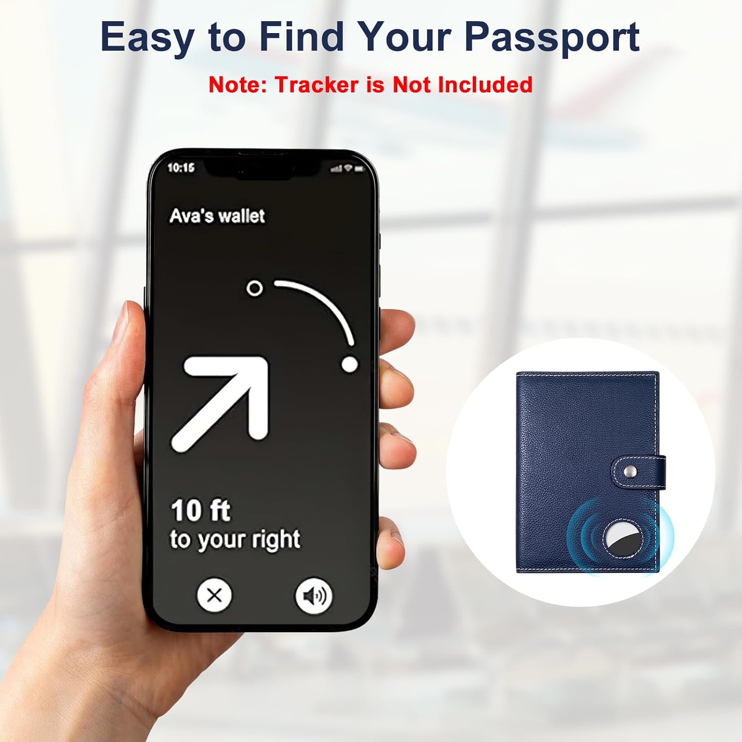 Genuine Leather Slim Passport Holder with RFID &Tracker Slot (Blue) - Image 5