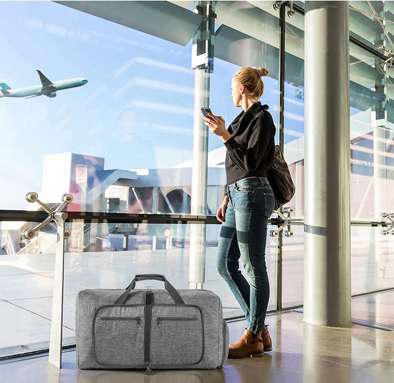 Vomgomfom 65L/85L/115L Foldable Travel Duffle Bag with Shoe Compartment - Image 7