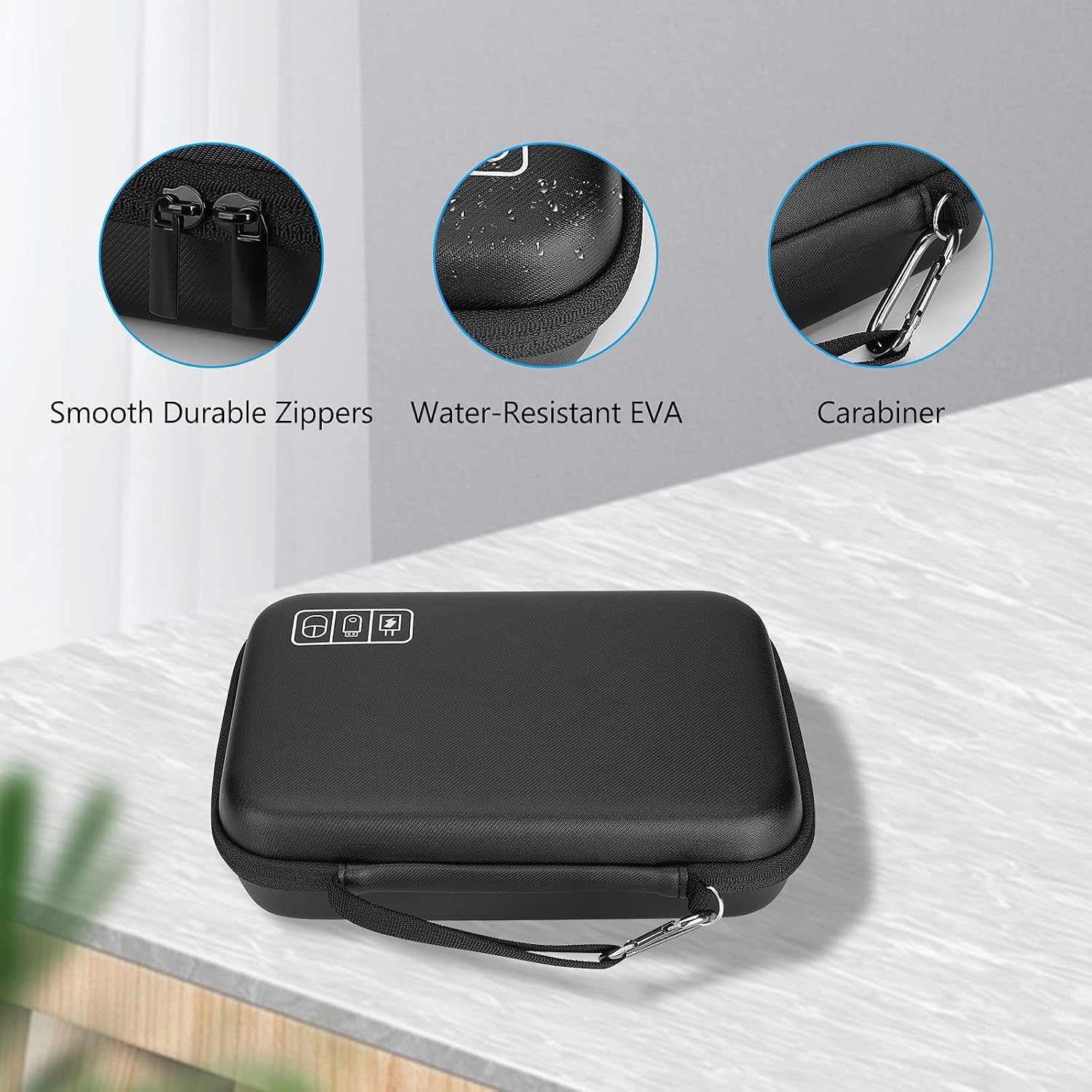 ProCase Hard Travel Electronic Organizer Case for MacBook Power Adapter Chargers Cables Power Bank Apple Magic Mouse Apple Pencil USB Flash Disk SD Card Small Portable Accessories Bag - Image 8