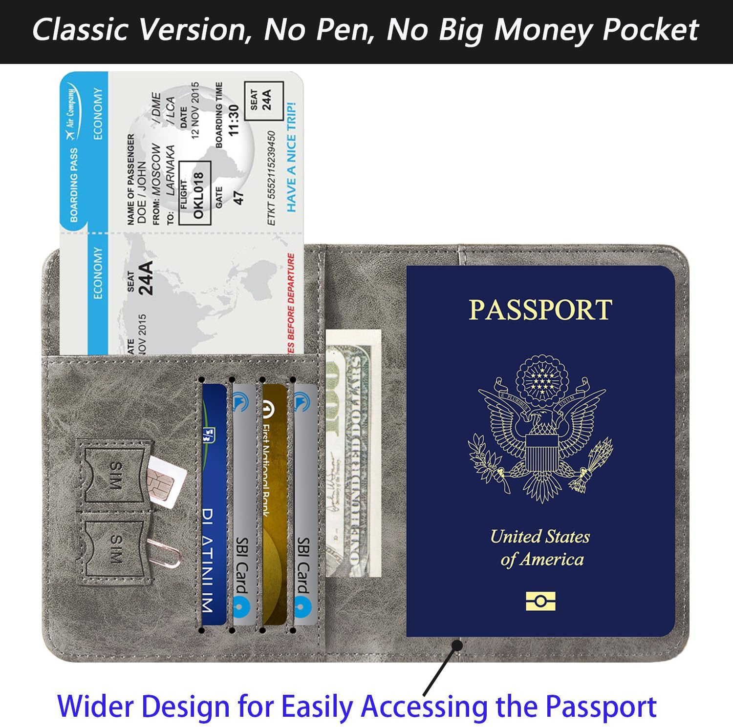 Passport Holder, Travel Essentials, Passport Cover, RFID Travel Wallet - Image 3
