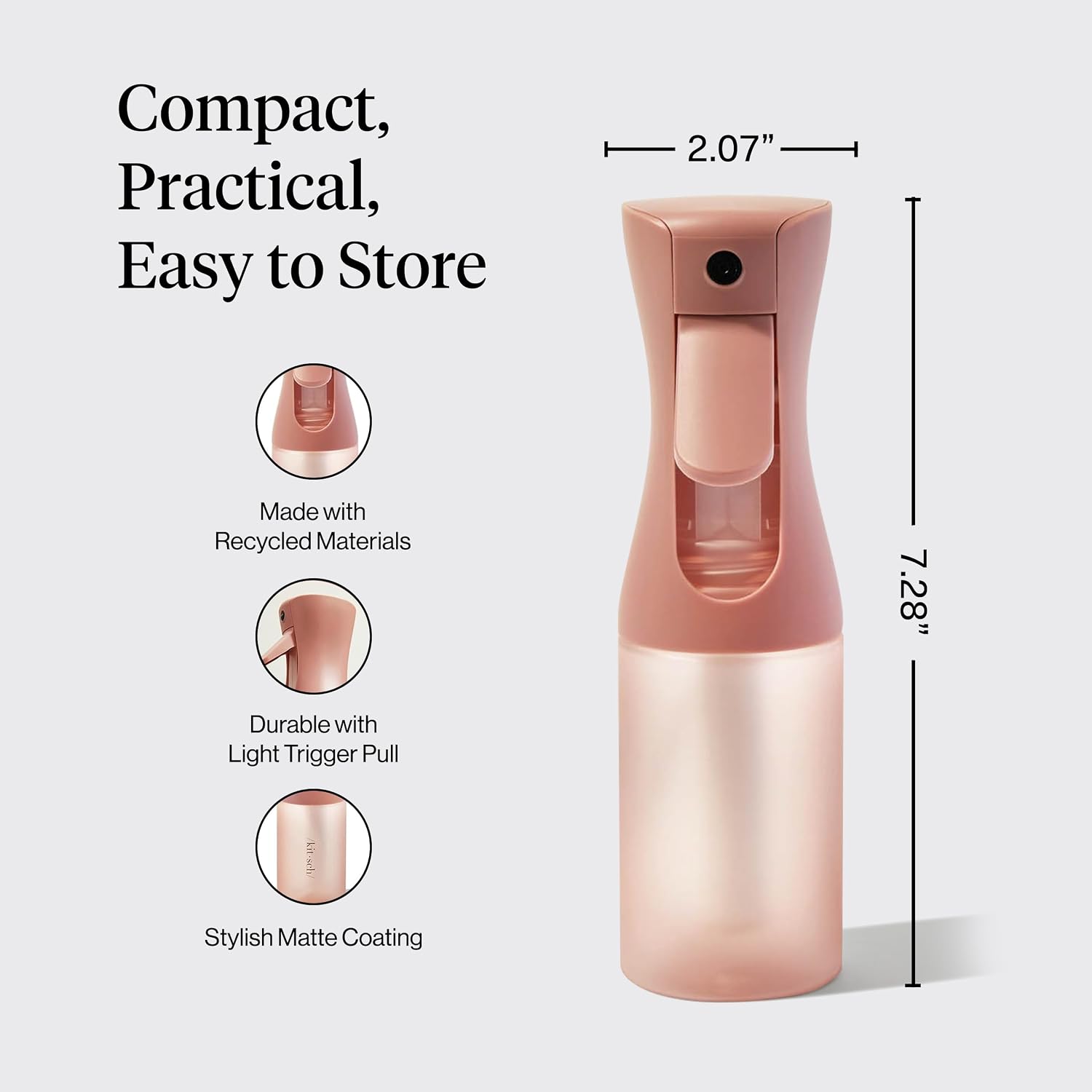 Kitsch Continuous Spray Bottle for Hair – Terracotta, 150ml - Image 4