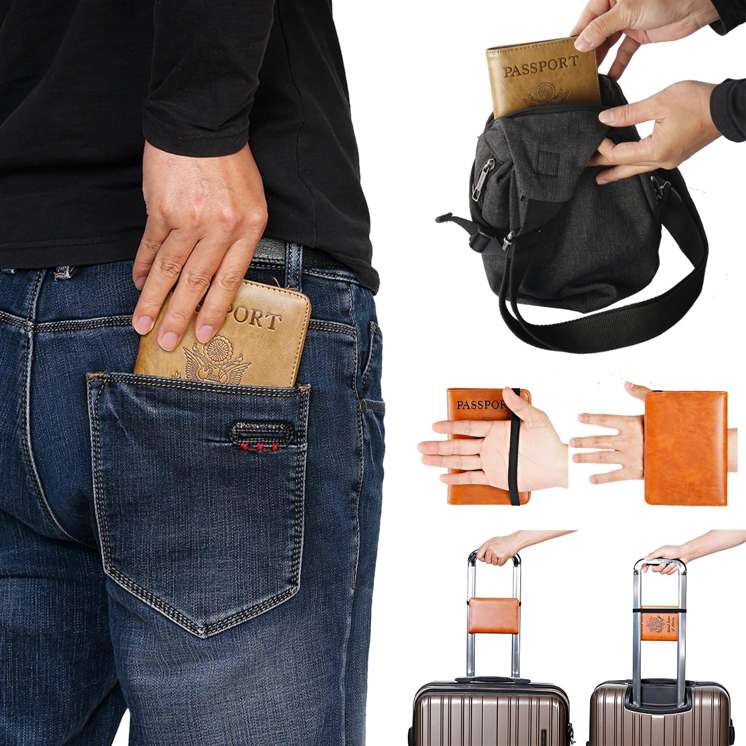 Passport Holder, Travel Essentials, Passport Cover, RFID Travel Wallet - Image 6