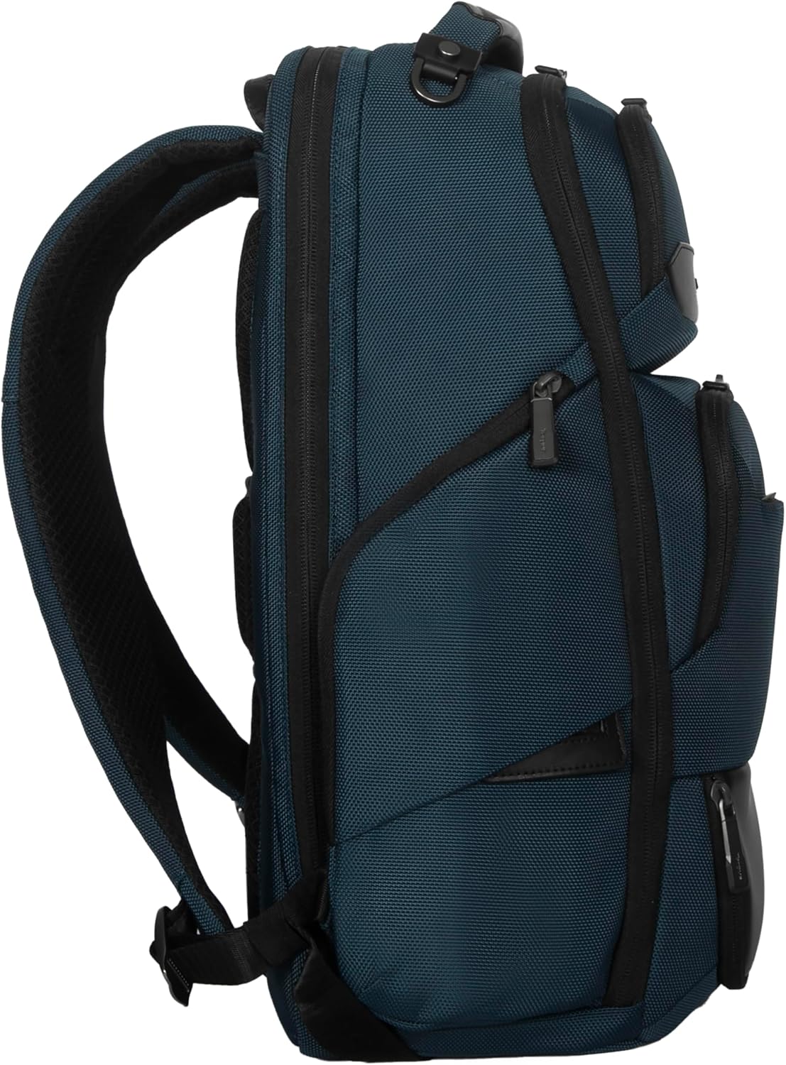Targus HeritageLuxe Backpack 15-16” – Blue Laptop Bag with SafeSling Protection, RFID Pocket, USB-C Charging, Tracker Slot, Eco Fabric, Leather Accents - TBB65602GL - Image 3