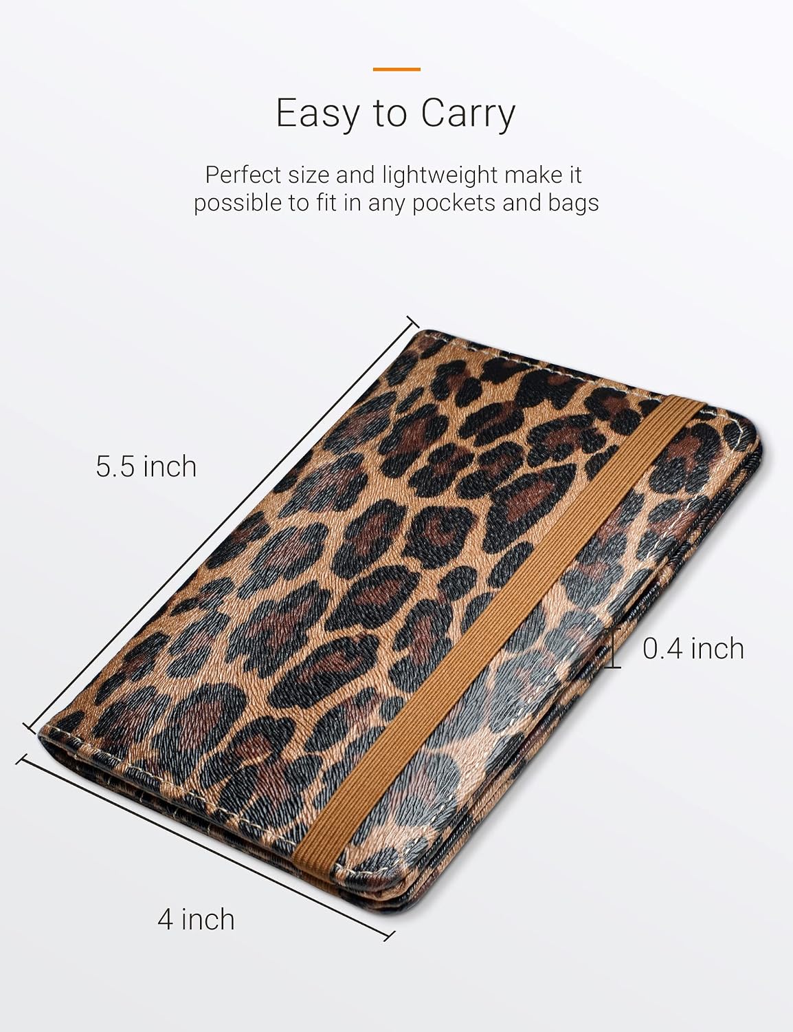 Mymazn Leopard Passport Holder Passport Case Travel Wallet with Vaccination Card Holder Passport Cover with RFID Blocking Clear Pocket For Photo (leopard) - Image 3