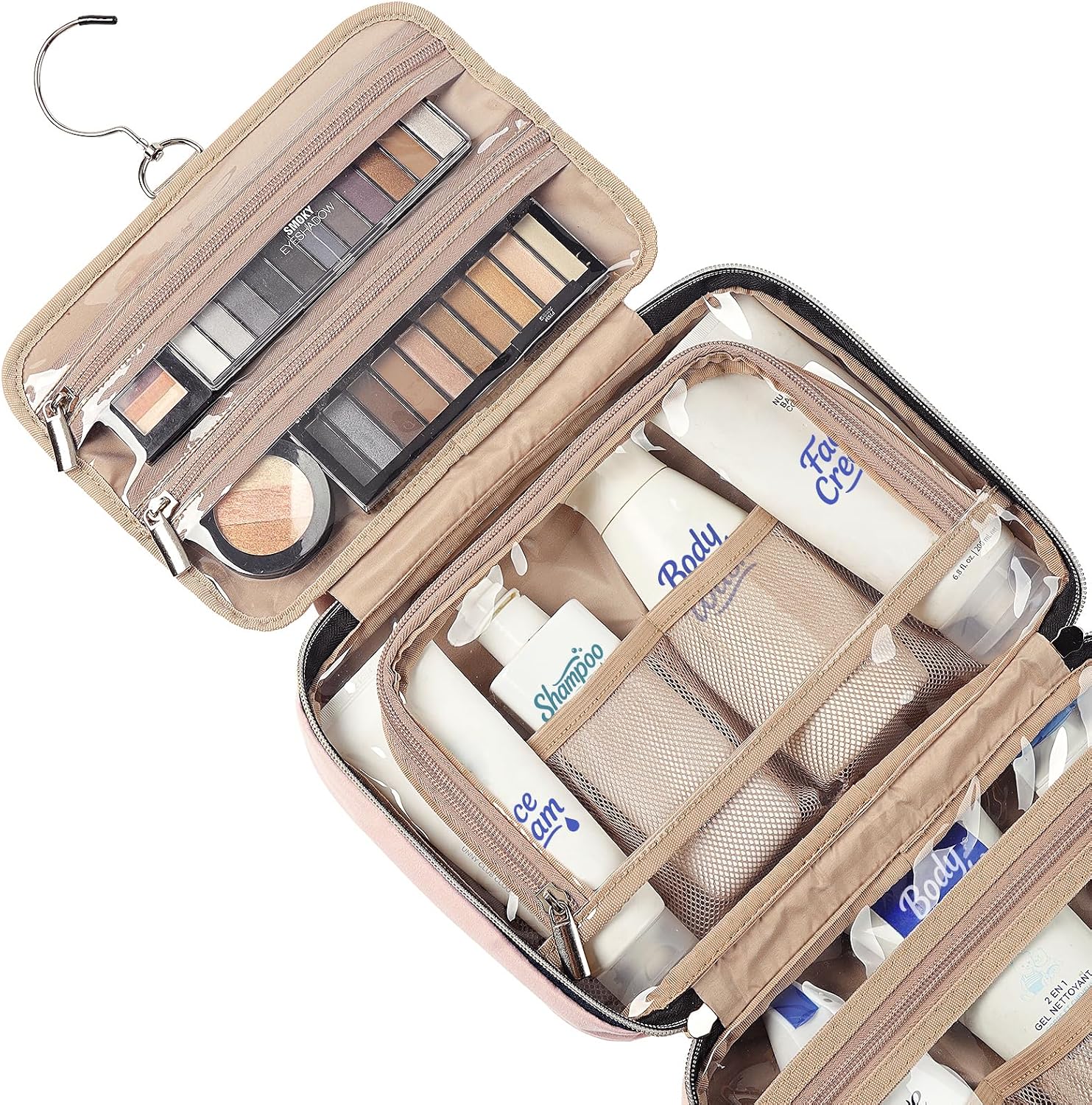 NISHEL Travel Toiletry Bag for women, Portable Hanging makeup Organizer - Image 4