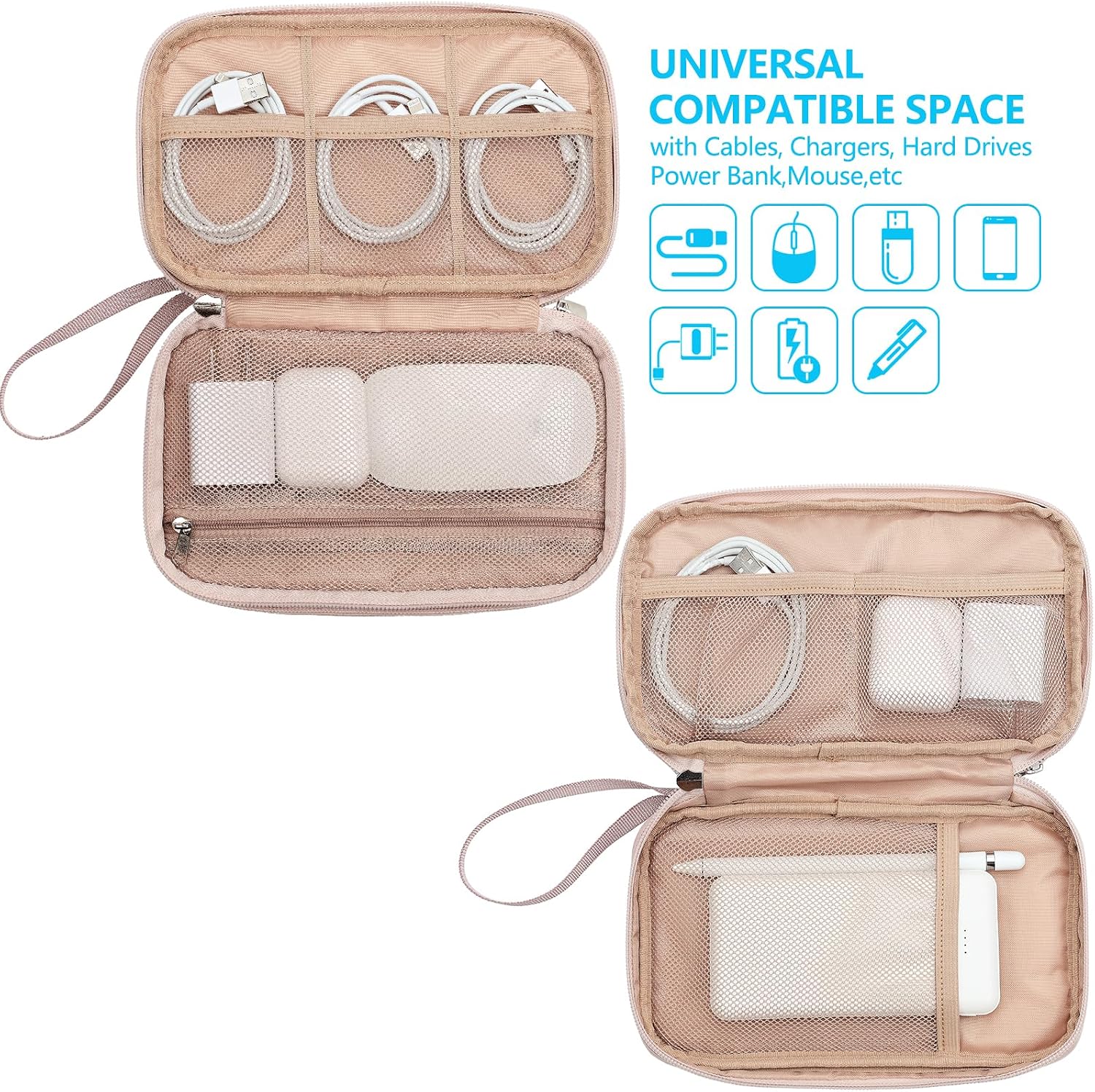 NISHEL Electronics Travel Organizer Cord Case, Charger Cable Tech Bag - Image 2