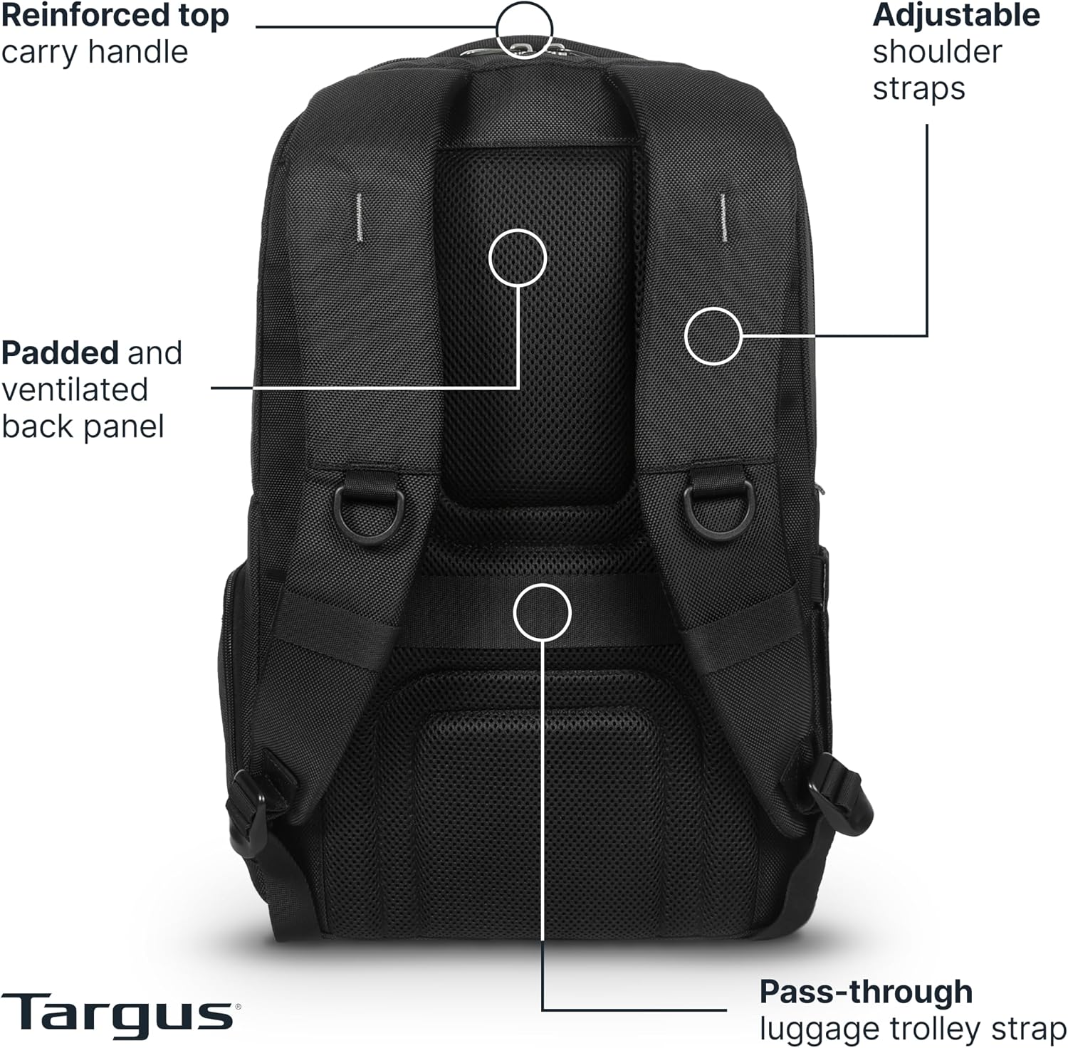 Targus Legend IQ Laptop Backpack Travel Backpack for Laptops up to 16-Inches Backpack for Men and Women, Black (TSB705US) - Image 3