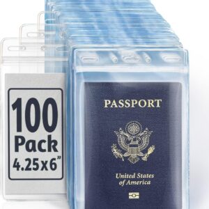 4x6 XXL Passport, ID, Name Card Holders - Vertical, Resealable, 100 PK