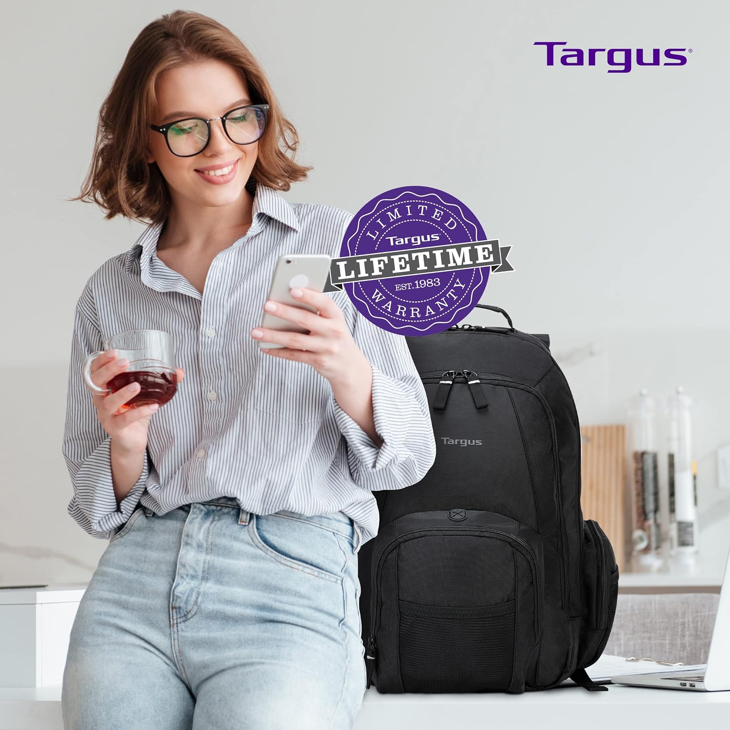 Targus 16 Inch Groove Laptop Backpack, Black - Fits Most Laptops up to 16", Water Resistant Travel Backpack for Business Commuters and Travel (CVR600) - Image 5