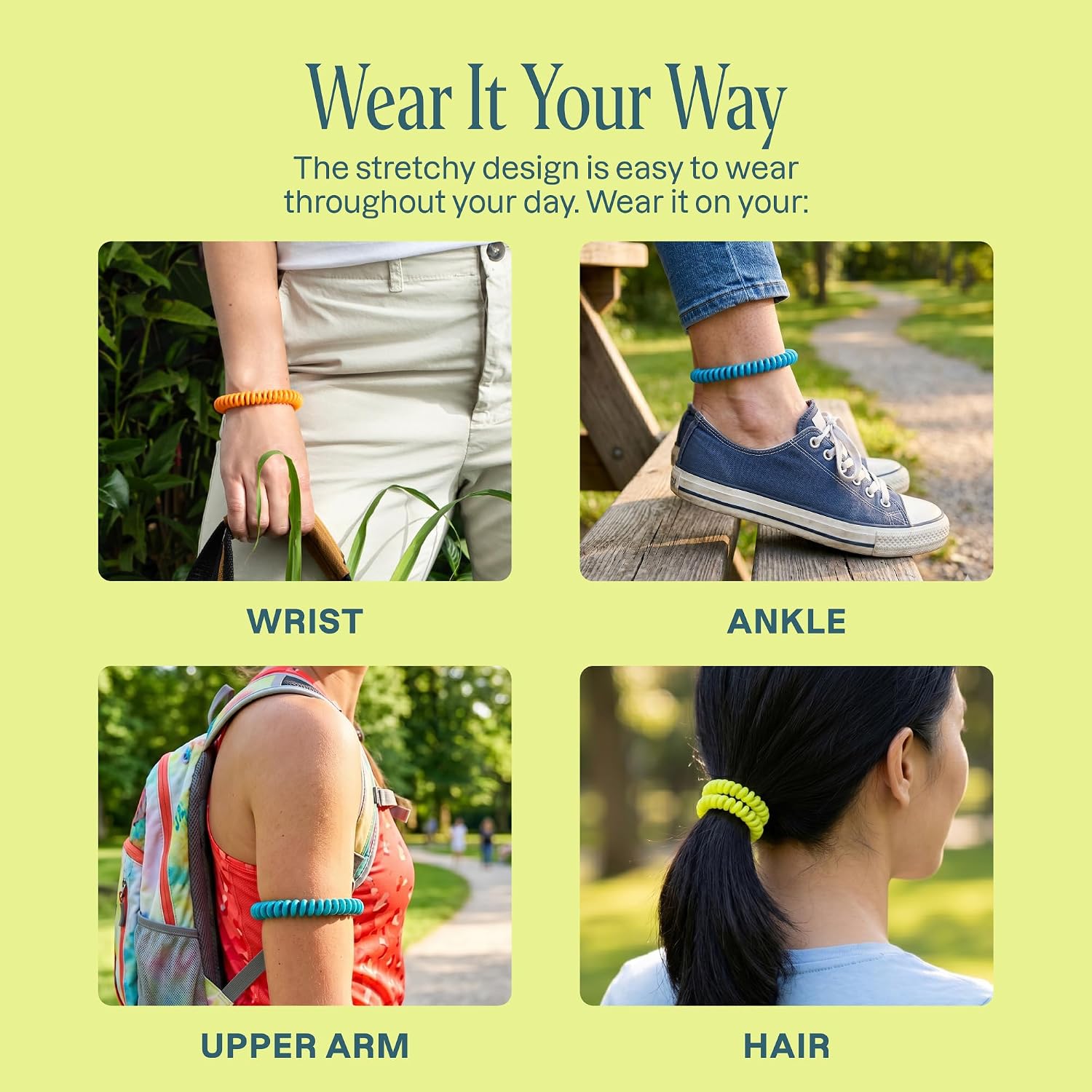 Cliganic Mosquito Repellent Bracelets for Kids & Adults, Natural, 10 Pack - Image 4