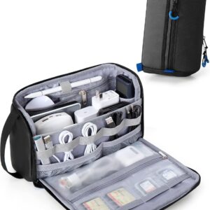 Smasrob Electronics Organizer Travel Case, Tech Bag Charger Pouch, Black