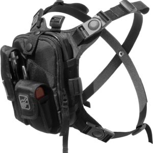 Hazard 4 Covert RG Multi-Configuration Small Pack System - Escape Chest Pack, Loader Chest Pack, Covert Anatomic RG Padded Deluxe Shoulder Harness - Tool Kit, Camera, Cycling, Flashlight - Black