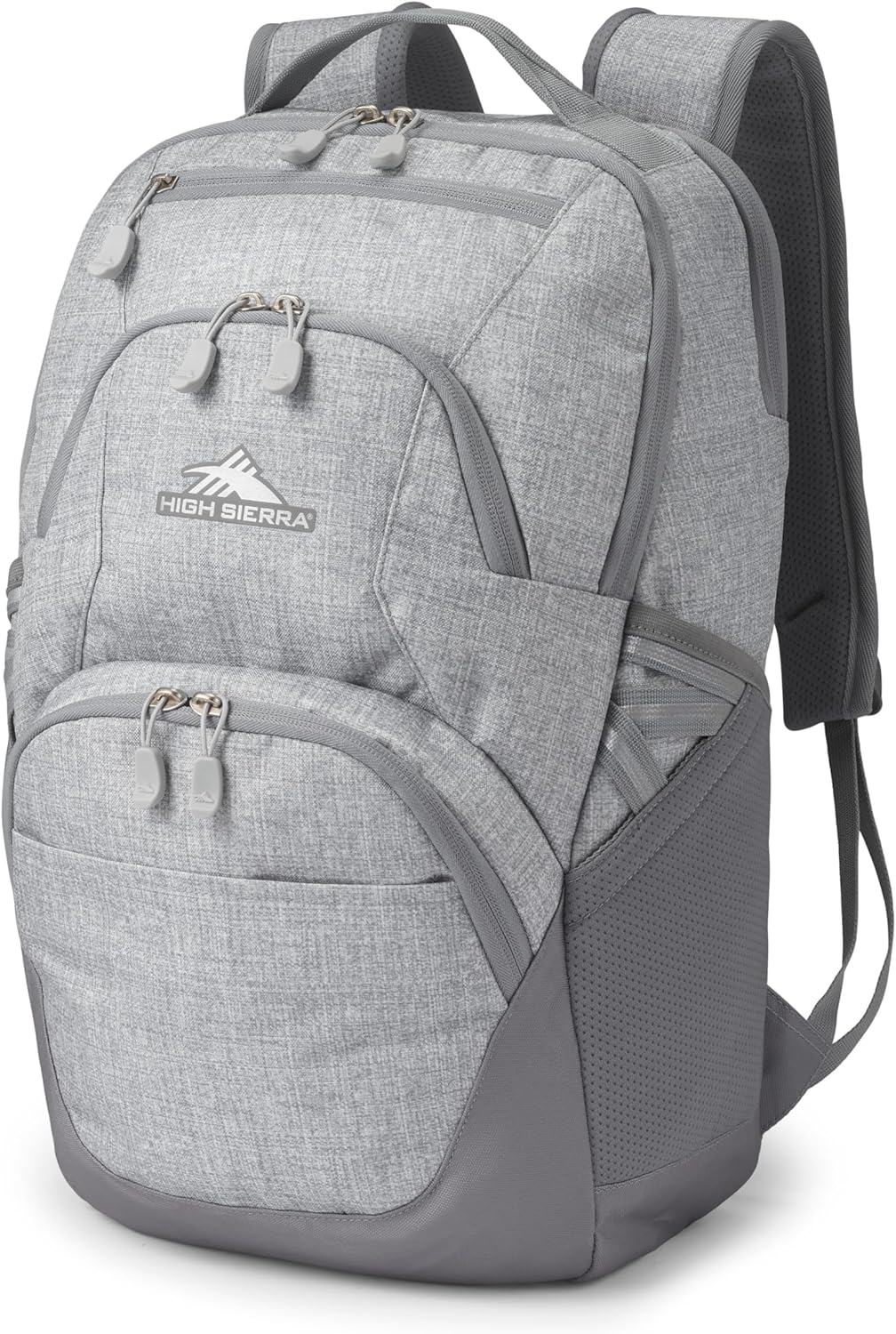High Sierra Swoop SG Backpack, Travel or Work Laptop Bookbag with Drop Protection Pocket, and Tablet Sleeve, One Size, Silver Heather