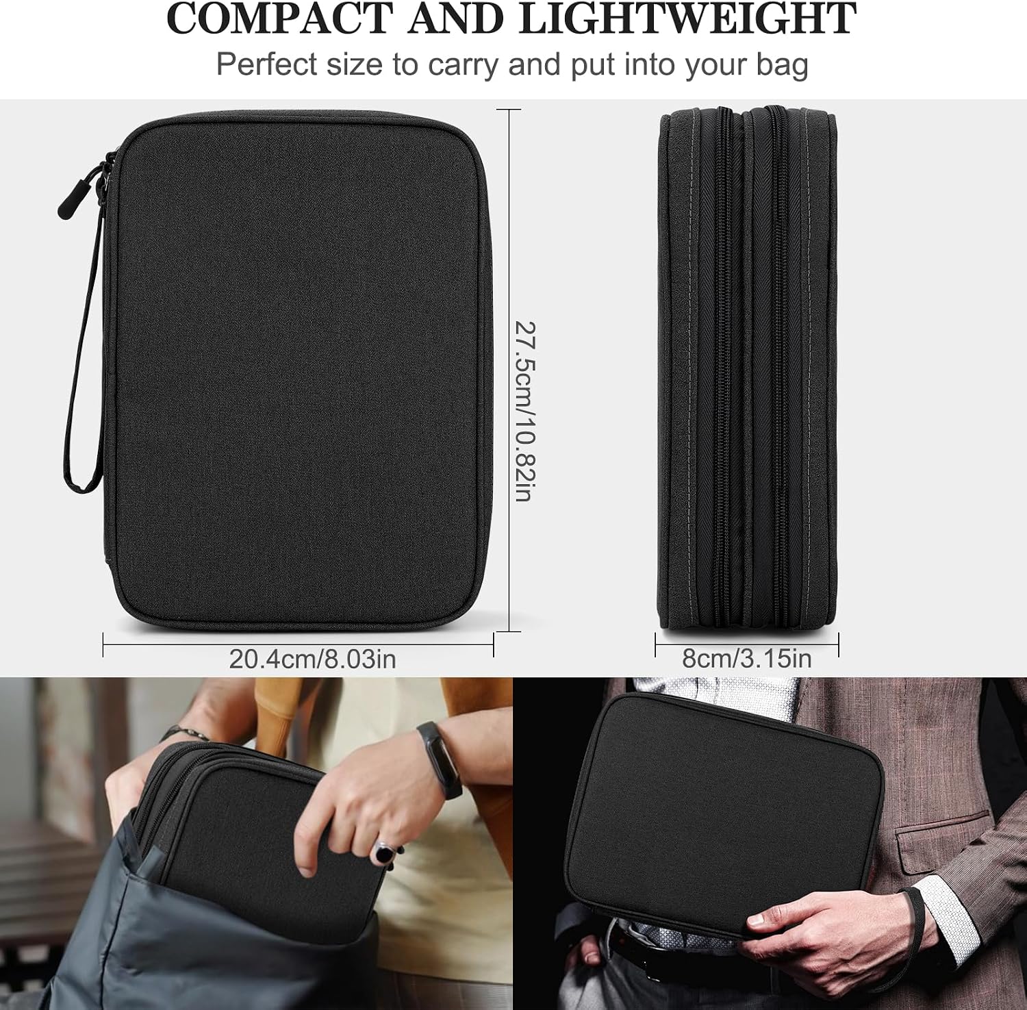 FYY Electronic Organizer, Travel Tech Pouch Bag, Extra Large, Black - Image 2