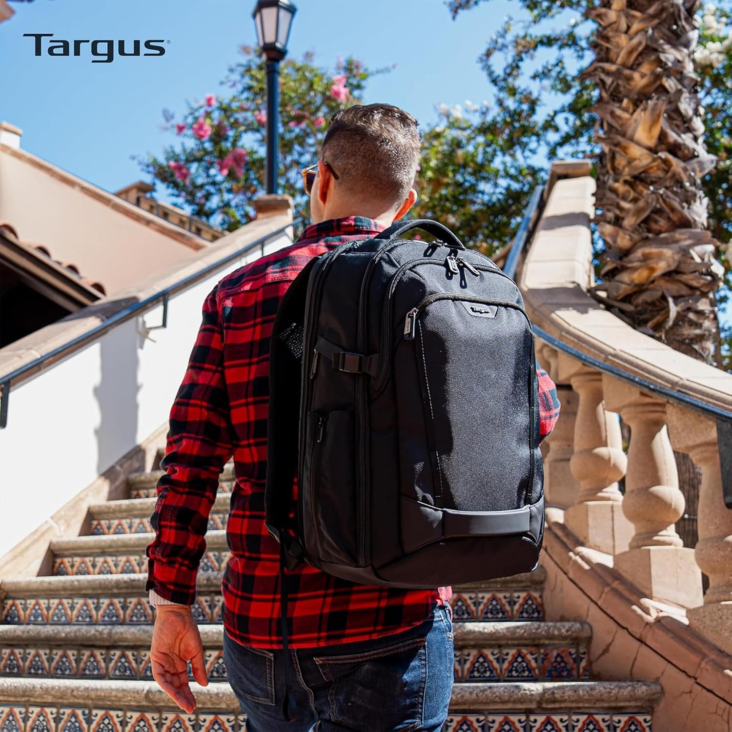 Targus 17” Voyager EXP Travel Backpack, Expandable 27L–30L Laptop Backpack, TSA Checkpoint-Friendly, Water-Resistant, RFID-Blocking Pocket, Fits Up to 17 Inch Laptop, Carry-On Size, Black - TBB664GL - Image 7