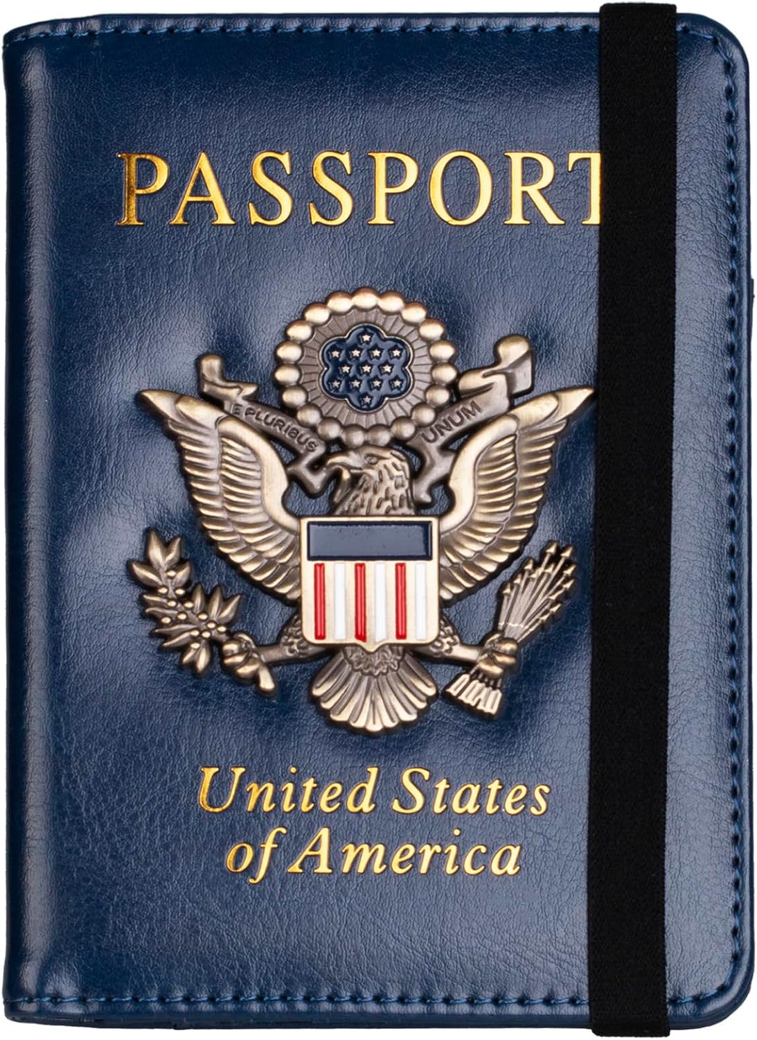 TOURSUIT RFID Blocking Passport Holder, Leather Travel Wallet, Dark Blue