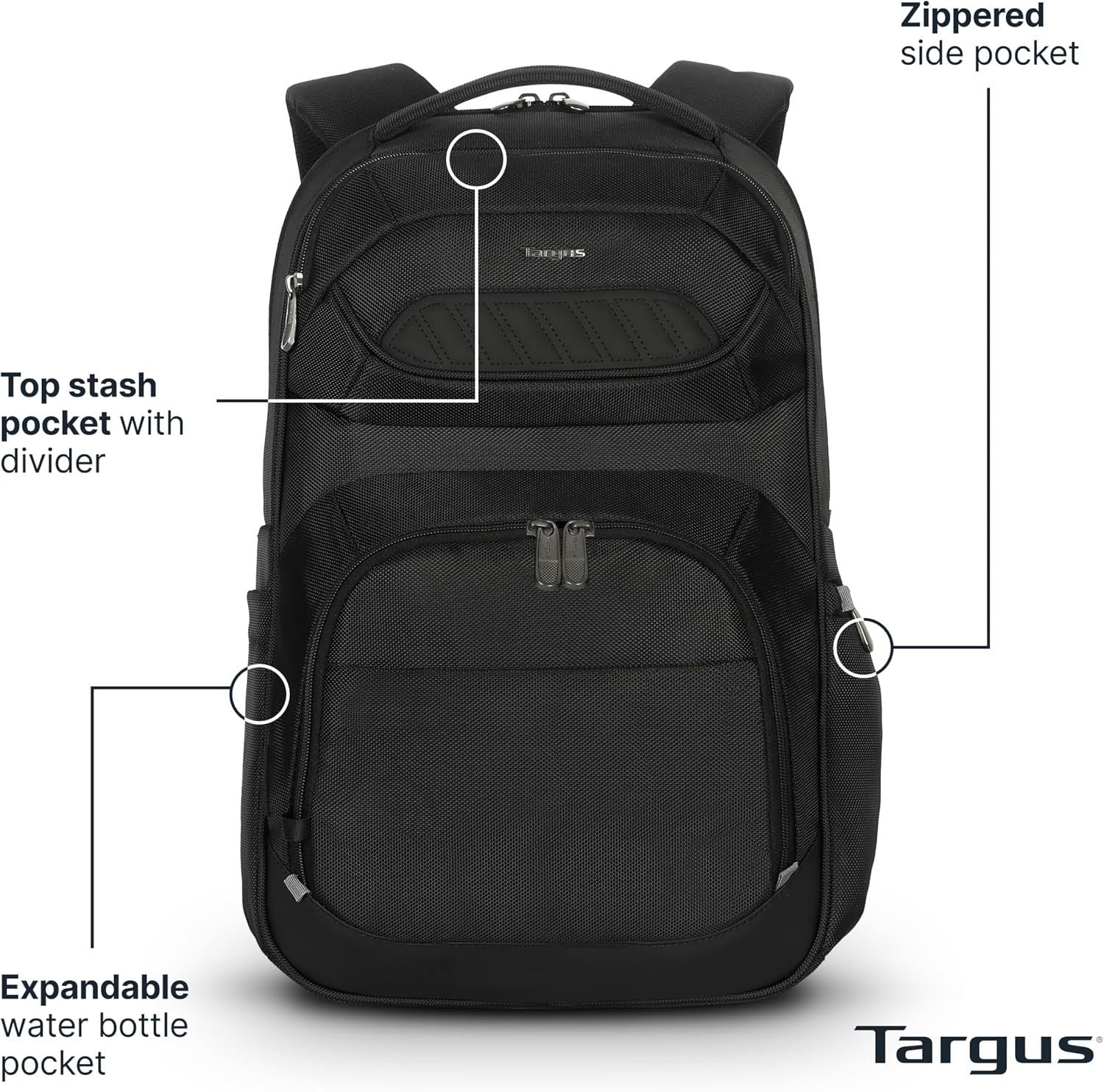 Targus Legend IQ Laptop Backpack Travel Backpack for Laptops up to 16-Inches Backpack for Men and Women, Black (TSB705US) - Image 2