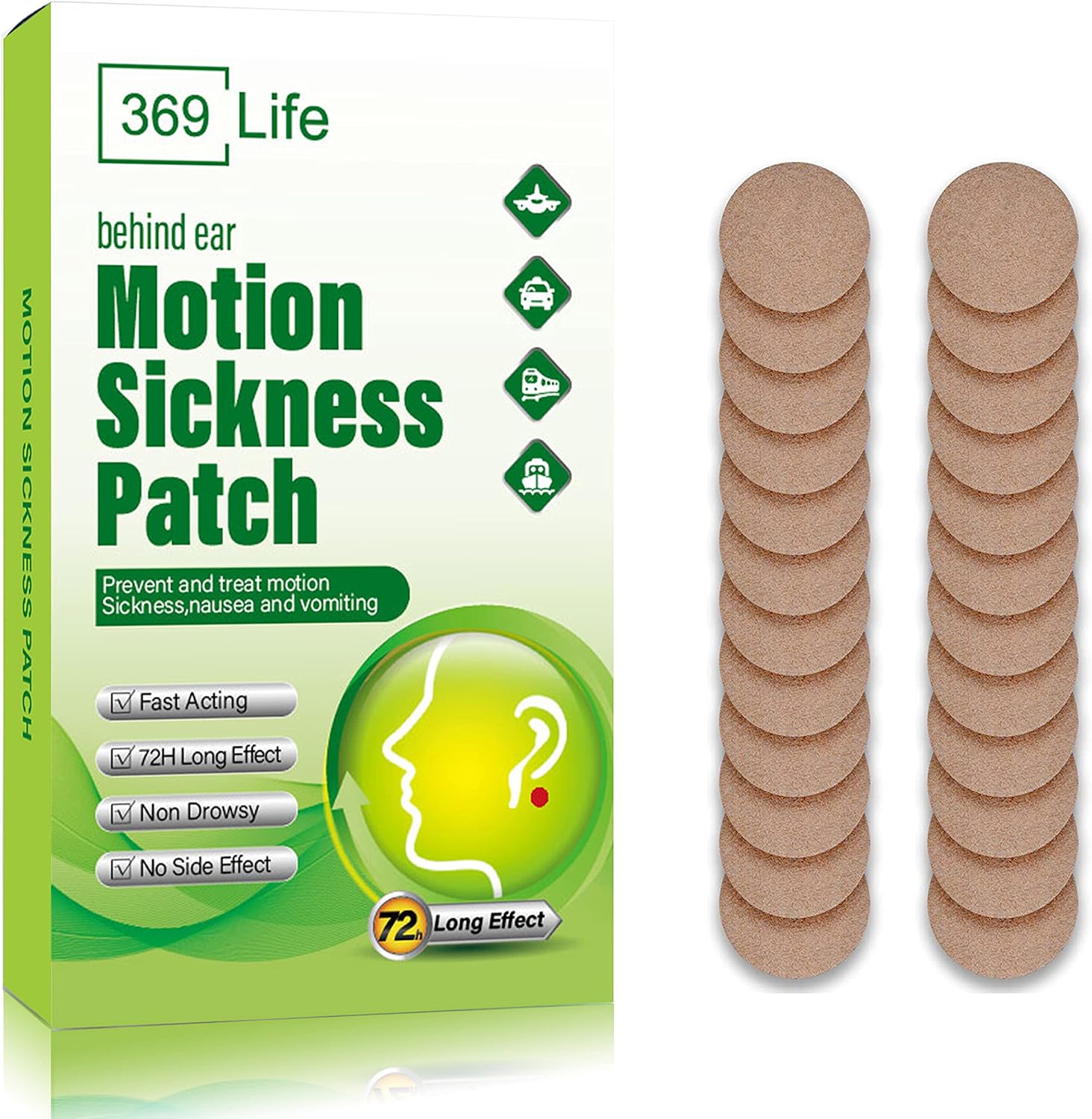 Motion Sickness Patches Travel Essentials 2026 for Adults and Kids 24 Ct