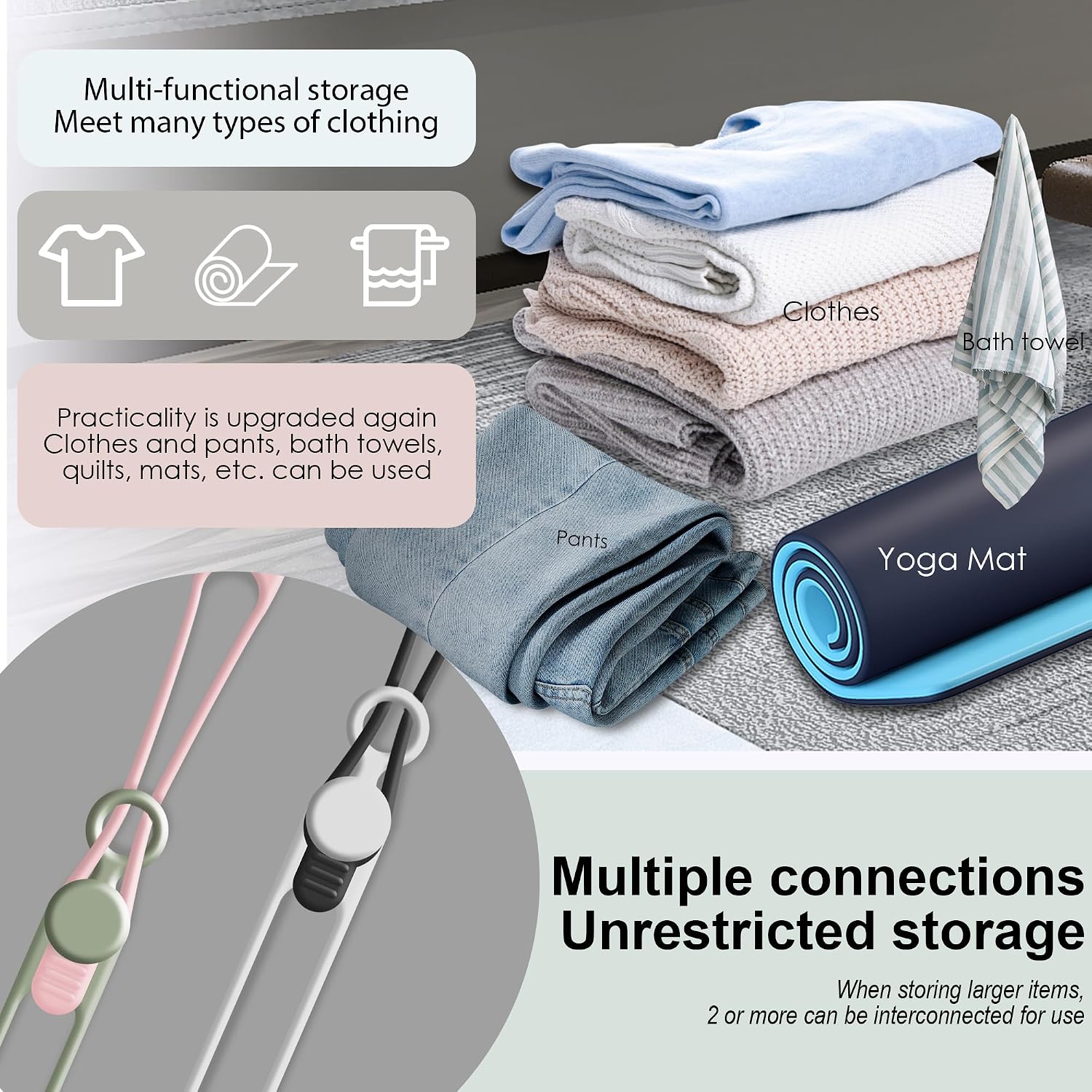 24Pcs Silicone Cable Ties, Cord Organizer Cable Management-Multi - Image 4