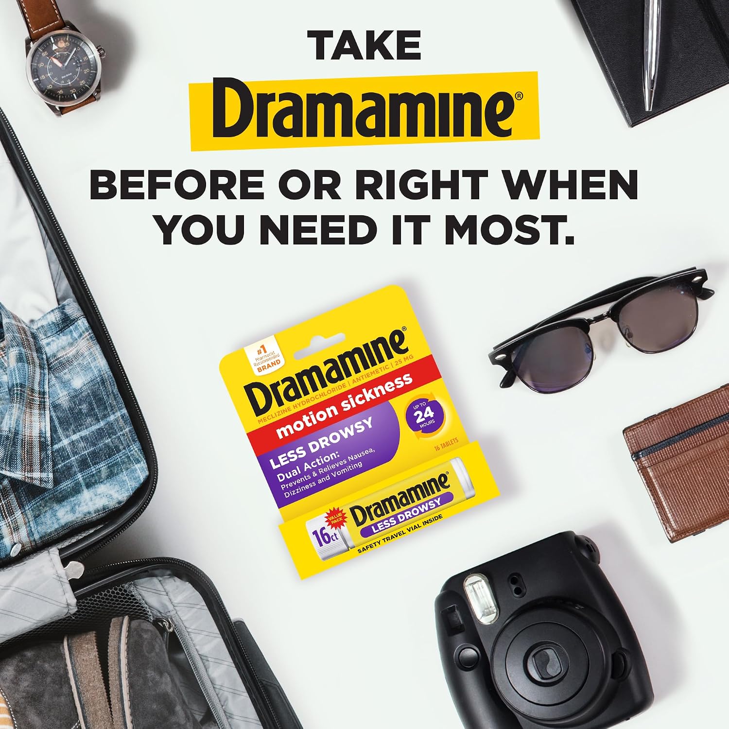 Dramamine Motion Sickness Relief, Less Drowsy, 16 Count - Image 4