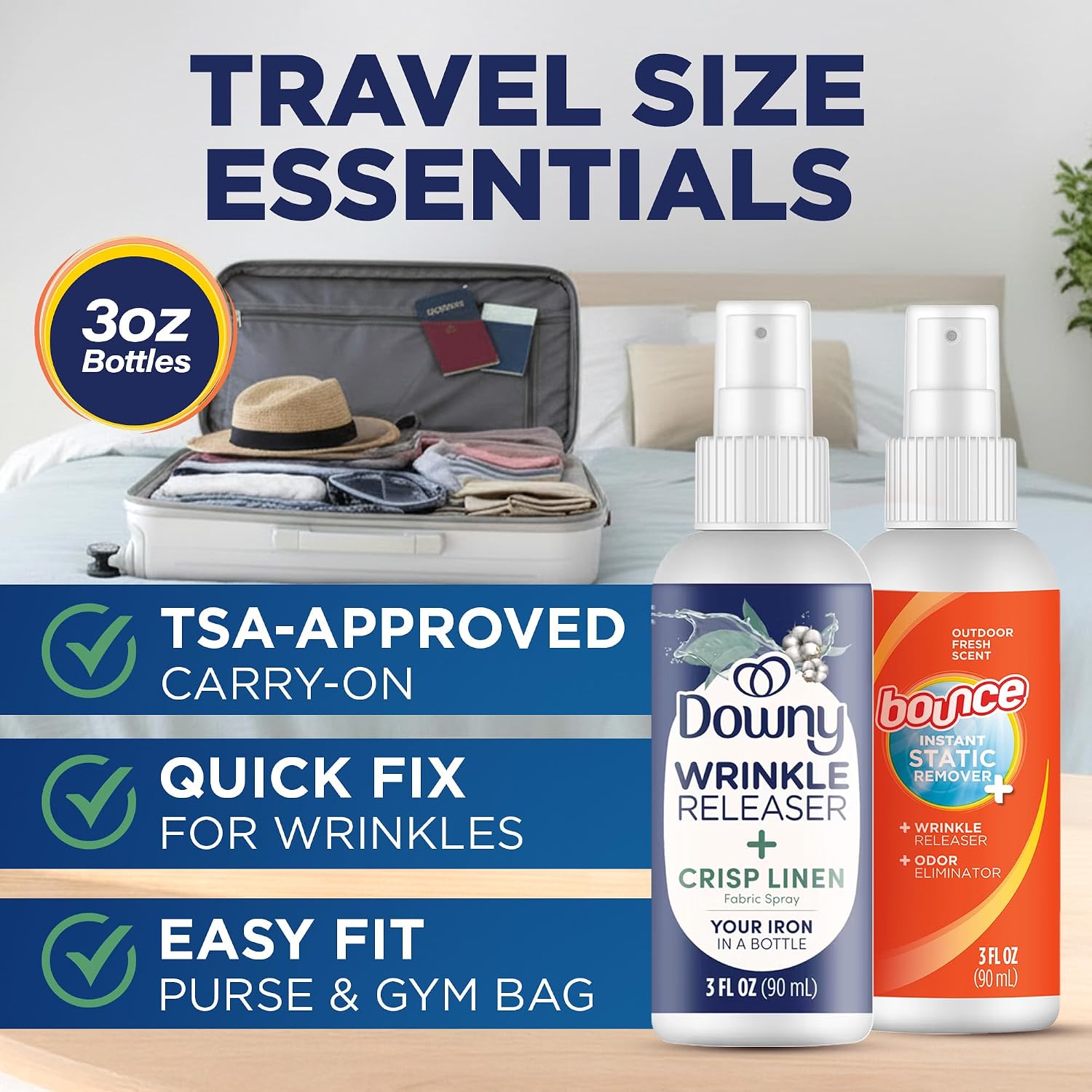 Downy Wrinkle Release Spray Bundle w/Bonus 3oz Bounce Spray Sample - 2 Pack - Image 5