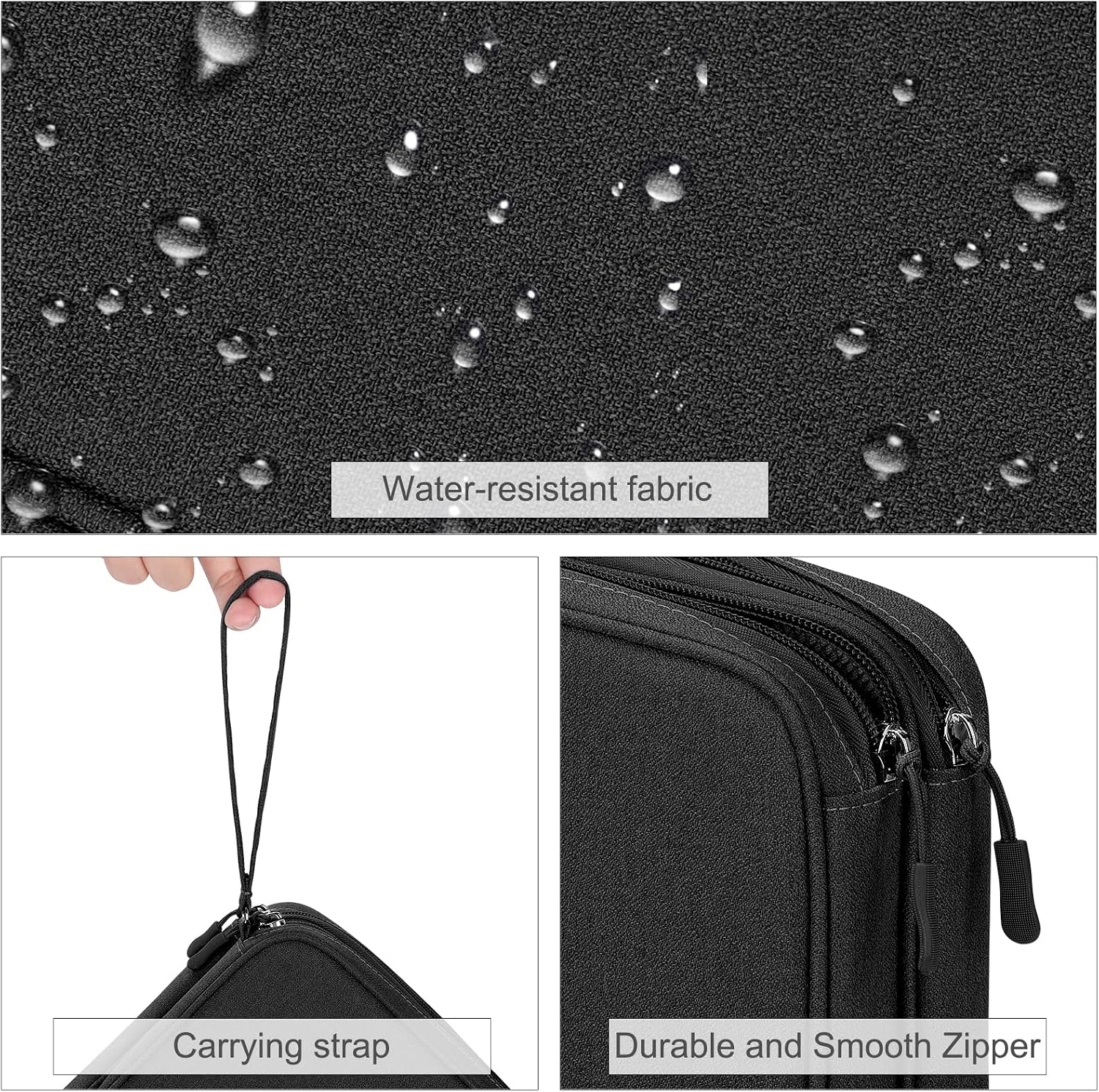 FYY Electronic Organizer, Travel Tech Pouch Bag, Extra Large, Black - Image 4