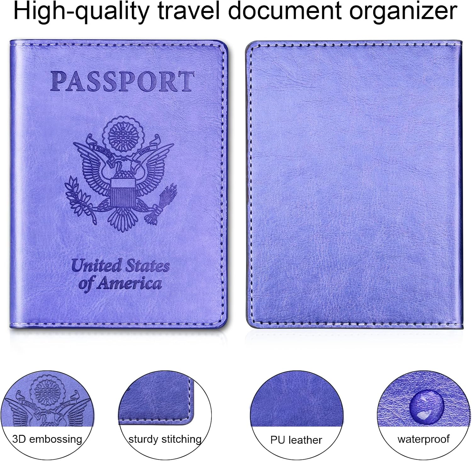 Herain Passport Holder for Travel Cruise Essentials 2 Pcs, Passport Cover Wallet Case Travel Gifts Women Men Family, Passports Book Holders Vacation Accessories Must Haves - Image 5