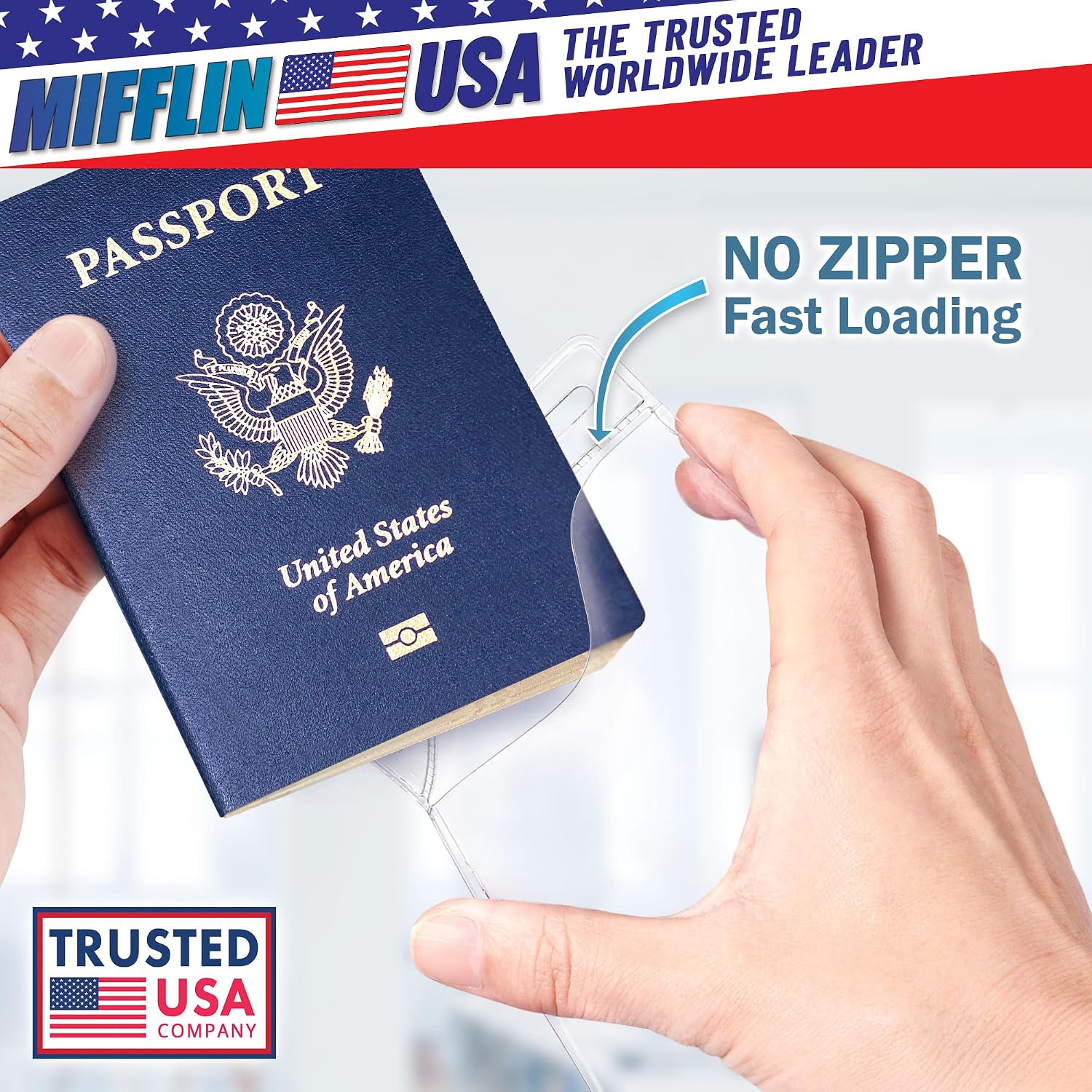 4x6 XXL Passport ID Name Badge Card Holders, Vertical, Zipperless, 250 PK - Image 2