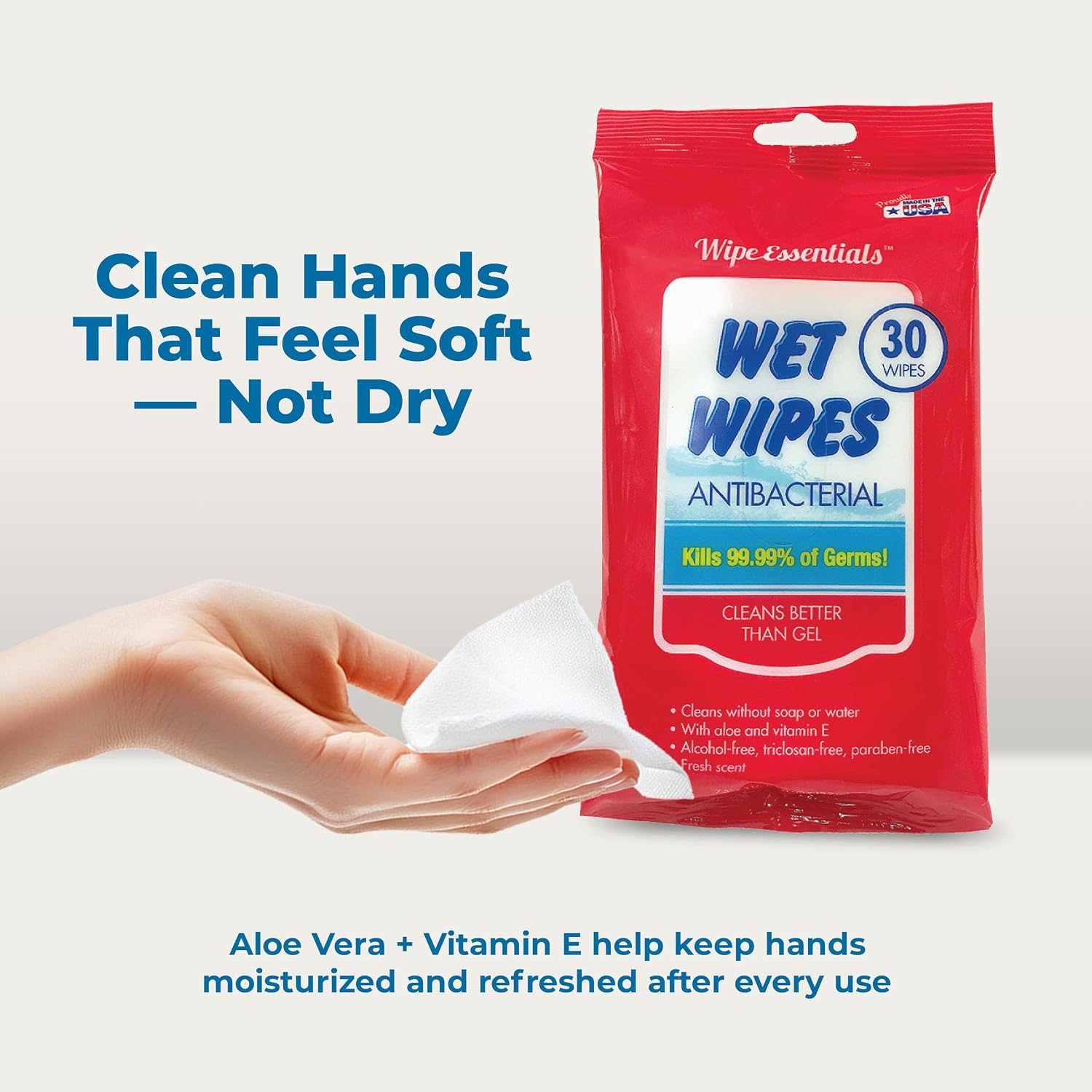 WipeEssentials Hand Sanitizer Wipes for Adults & Kids - 90 Count, 3 Packs - Image 4