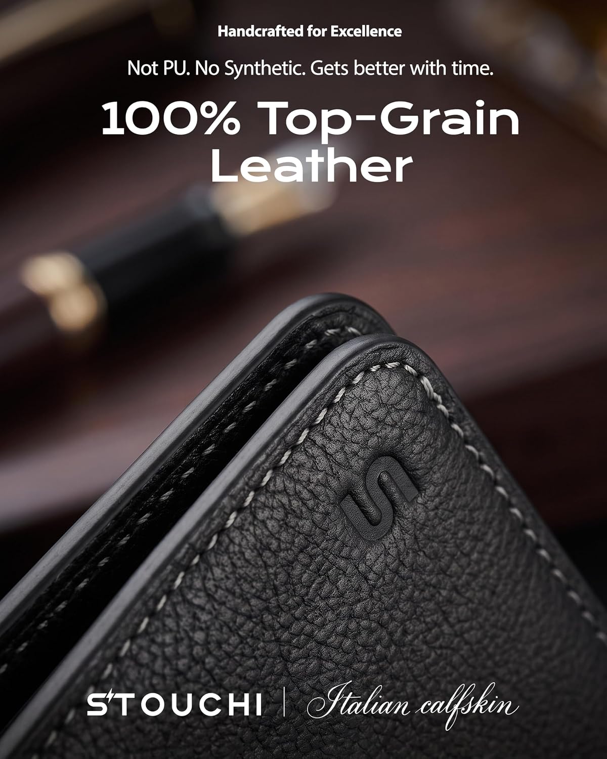 Top-Grain Leather Passport Holder for Travel with AirTag Slot RFID Blocking - Image 2