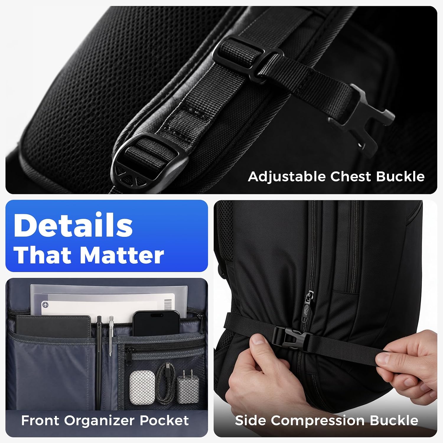 MATEIN Carry on Backpack, Extra Large Expandable Travel Backpack for Men - Image 6