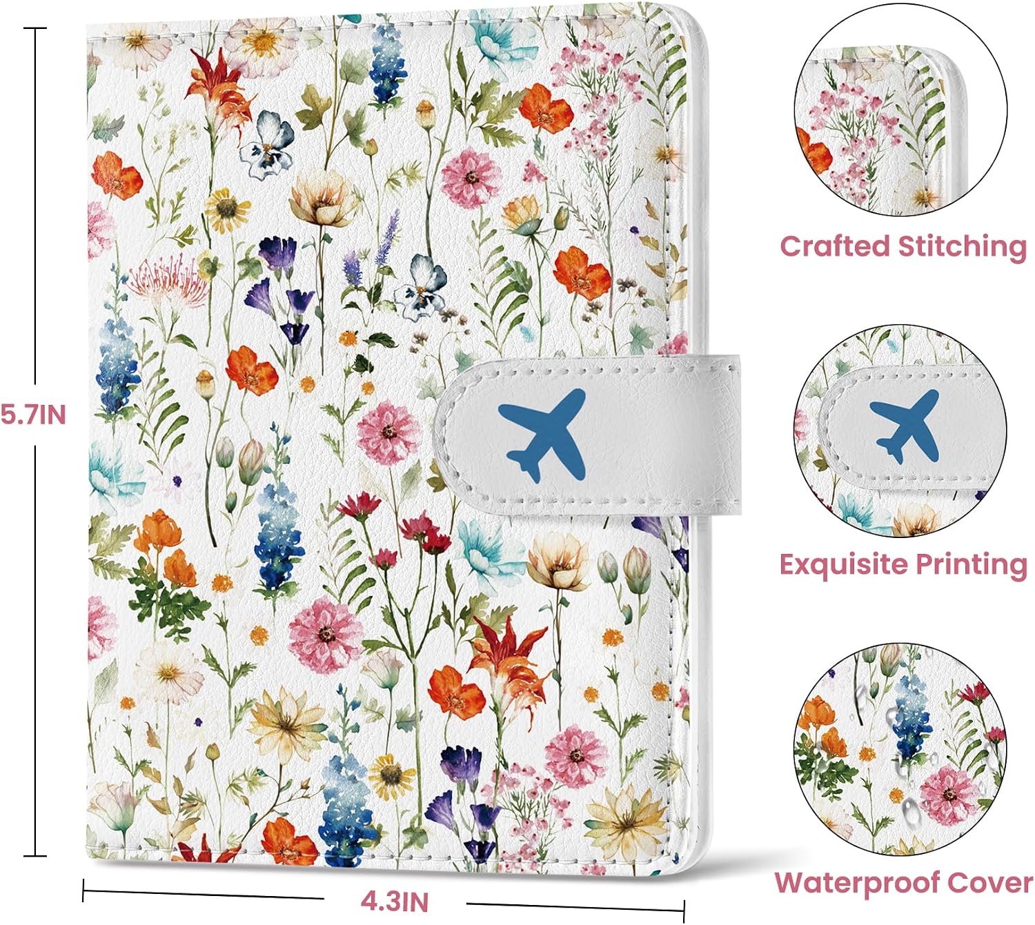 Passport Holder for Travel, RFID Blocking Wallet with Magnetic Closure - Image 5