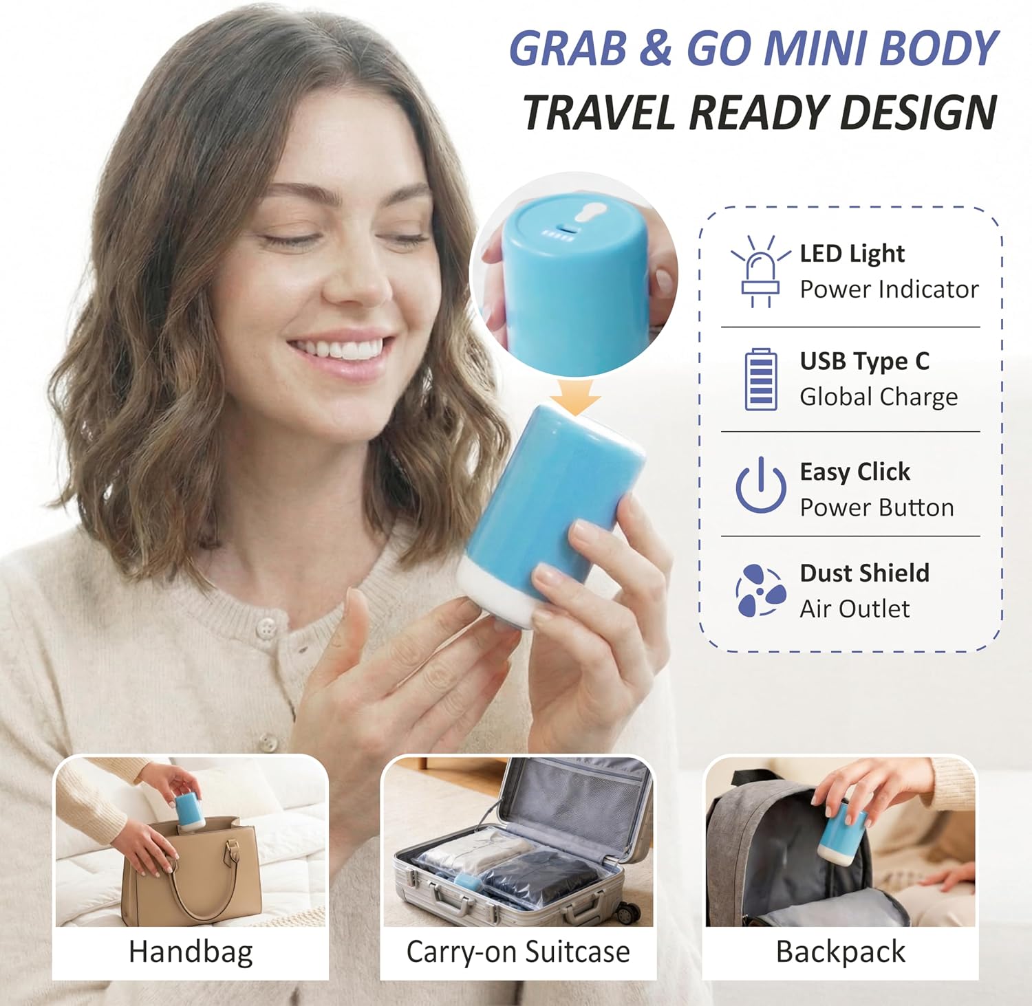 Travel Vacuum Storage Bags with Rechargeable Cordless USB Pump, 15 Combo - Image 5