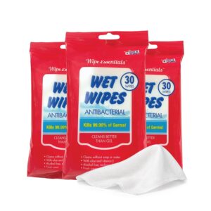 WipeEssentials Hand Sanitizer Wipes for Adults & Kids - 90 Count, 3 Packs
