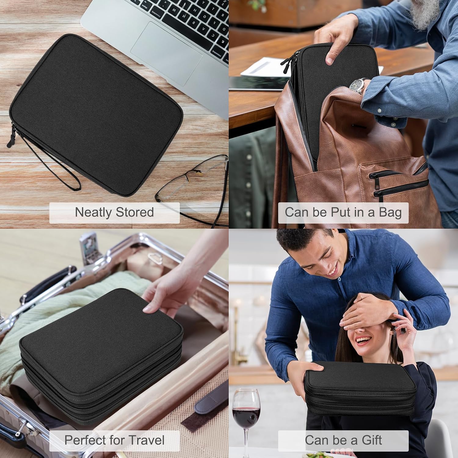FYY Electronic Organizer, Travel Tech Pouch Bag, Extra Large, Black - Image 7