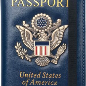 Coowayze Passport Holder for Men Women RFID Blocking US Passport Cover Case, Waterproof Leather Passport Book Protector with Vaccine Card Slot Travel Document Organizer