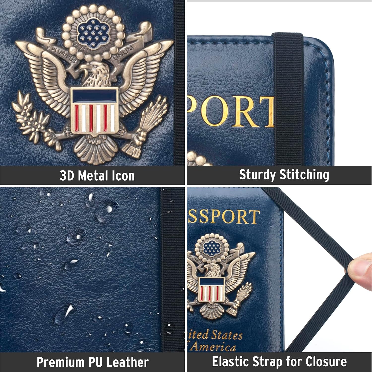Coowayze Passport Holder for Men Women RFID Blocking US Passport Cover Case, Waterproof Leather Passport Book Protector with Vaccine Card Slot Travel Document Organizer - Image 5