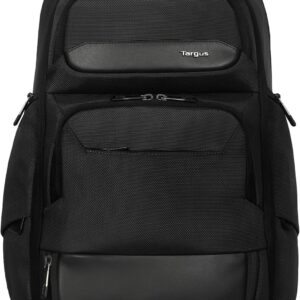 Targus 15-16 Inch Heritage Luxe Backpack, Professional Laptop Backpack with Padded Laptop Compartment, Ergonomic Shoulder Straps, Water-Resistant Fabric, Spacious Storage, Black (TBB656GL)