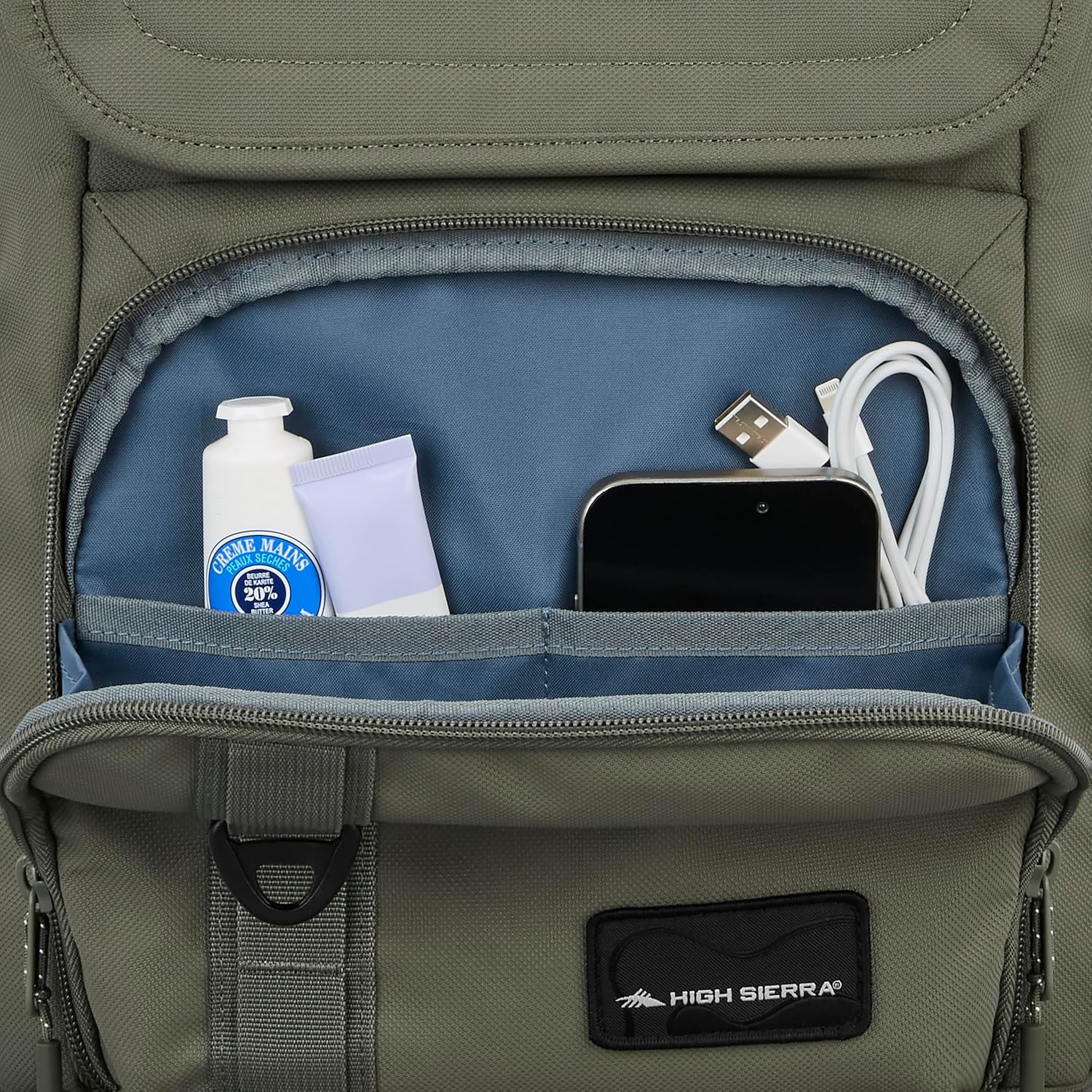 High Sierra Lineage Flap Backpack- Olive - Image 6
