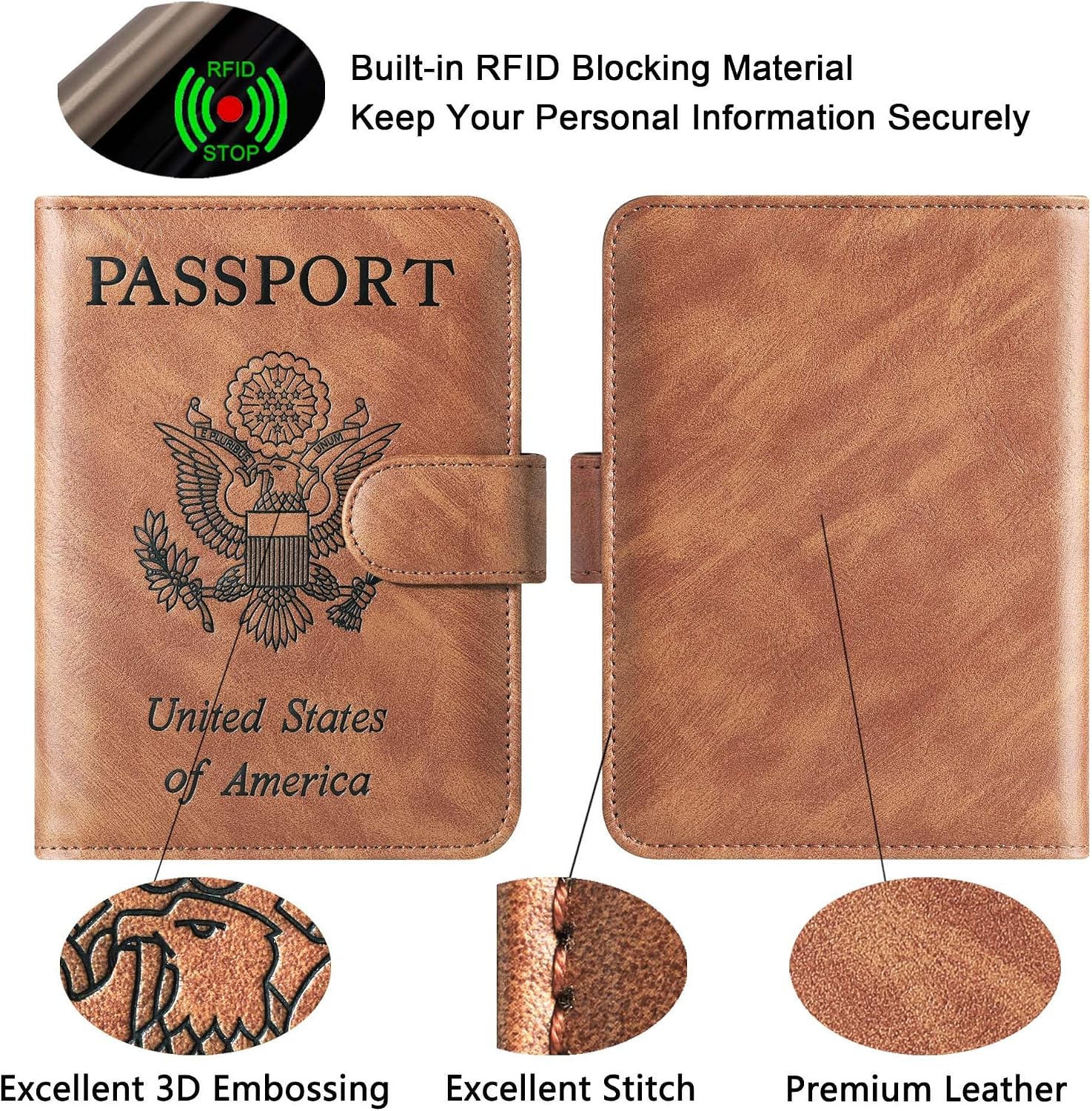 LOHASLIFE Passport Holder for Travel, Rfid Blocking Passport Cover Wallet - Image 4